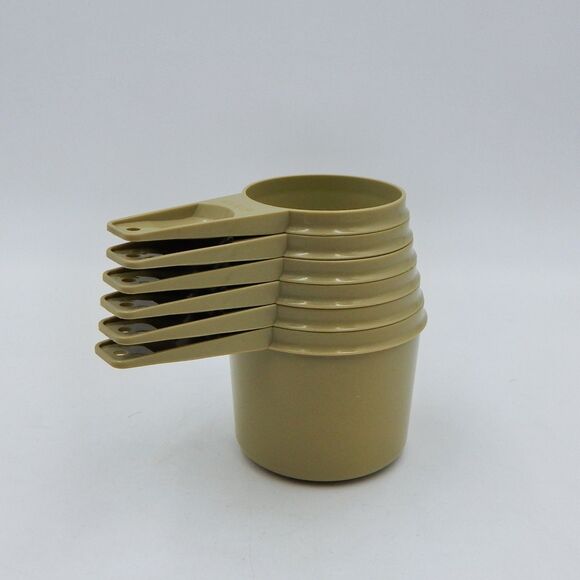 Tupperware Measuring Cups Complete Set of Six Olive Avocado Sage Green 761 - Picture 2 of 10